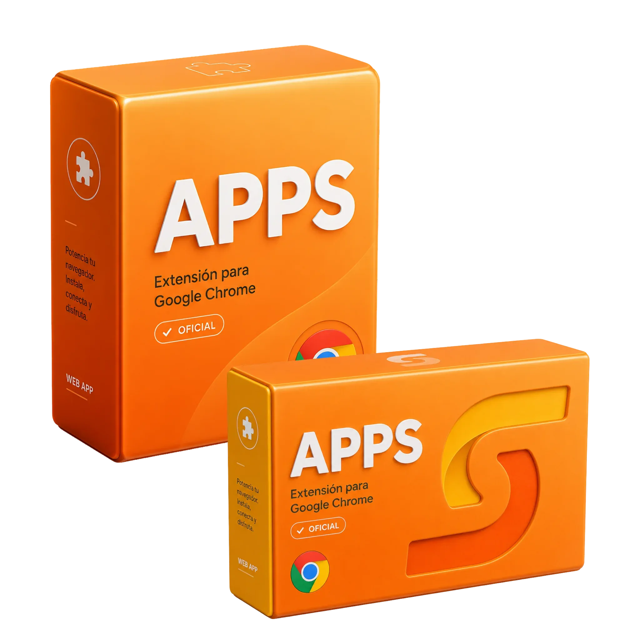 Cajas con los logotipos oficiales de las apps y extensiones de ApisDom